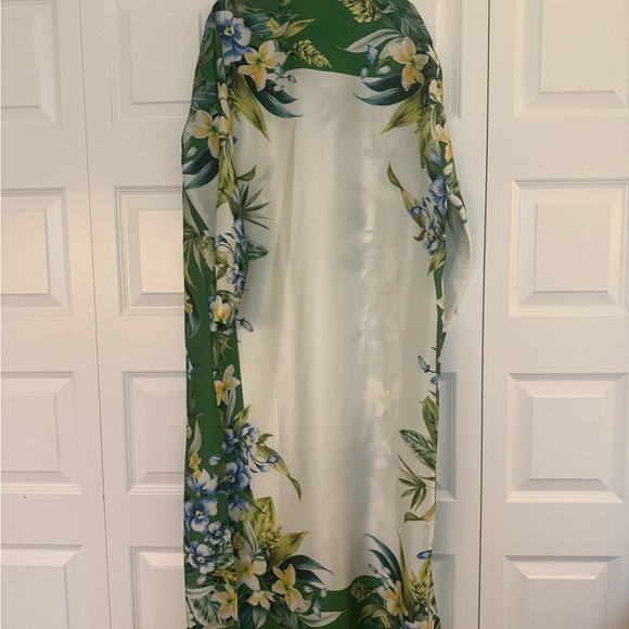 Zara Tropical Scarf Print Long Sleeve Dress - Picture 2 of 3